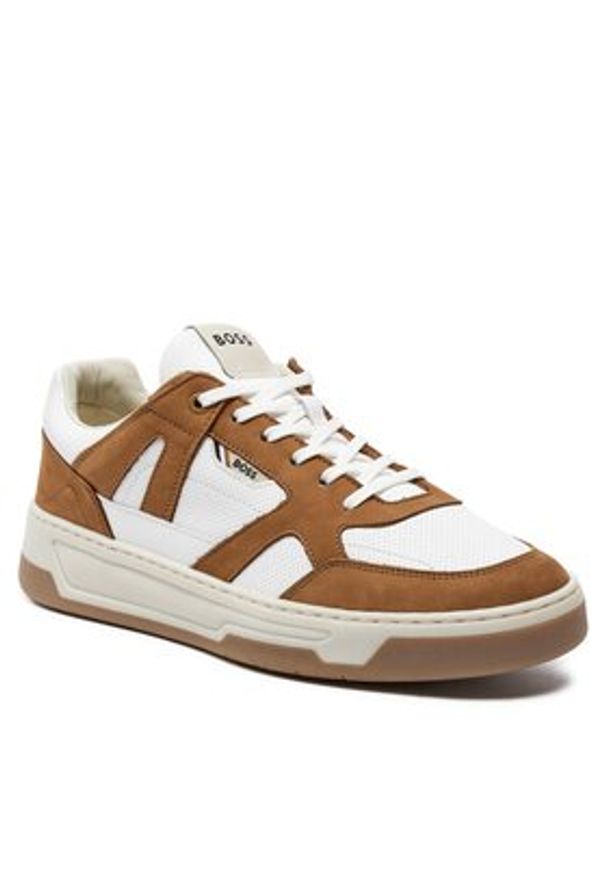 BOSS - Boss Sneakersy Baltimore Tenn Nupf 50517302 Brązowy. Kolor: brązowy. Materiał: skóra