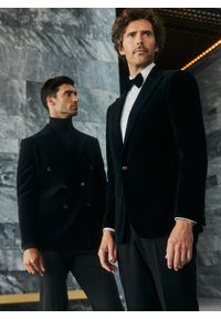 Pako Lorente - PAKO LORENTE – Czarna dwurzędowa marynarka męska. Okazja: na karnawał. Kolor: czarny. Materiał: poliester, bawełna #8