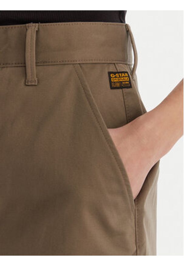 G-Star RAW - G-Star Raw Spódnica mini D29095-5126 Khaki Regular Fit. Kolor: brązowy. Materiał: bawełna