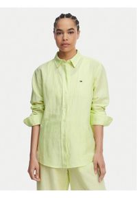 Tommy Jeans Koszula DW0DW22209 Zielony jasny Relaxed Fit. Kolor: zielony. Materiał: len #1