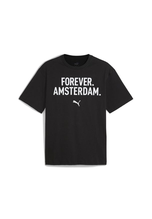 Puma - Męska koszulka Concept 2 Amsterdam o luźnym kroju PUMA Black. Kolor: czarny