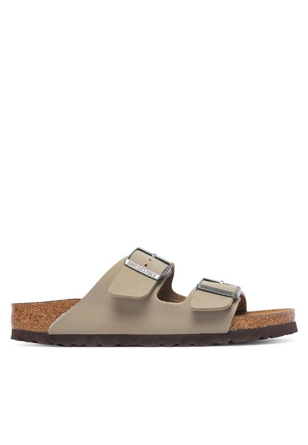 Birkenstock Klapki Arizona Bf 1033132 Khaki. Kolor: brązowy. Materiał: skóra
