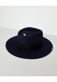 RUSLAN BAGINSKIY - Granatowy kapelusz z filcu. Kolor: niebieski. Wzór: aplikacja. Styl: klasyczny, sportowy, elegancki #3