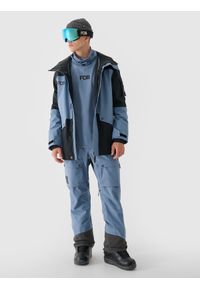 4f - 4F Kurtka snowboardowa membrana 10000 męska - niebieska M. Okazja: na co dzień. Typ kołnierza: kaptur. Kolor: niebieski. Materiał: materiał, tkanina, dzianina, poliester. Sezon: zima. Styl: sportowy, klasyczny, casual #2