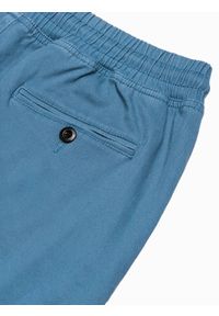 Ombre Clothing - Spodnie męskie joggery P885 - niebieskie - XXL. Kolor: niebieski. Materiał: bawełna, elastan. Styl: klasyczny #4