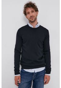 Hugo - Sweter wełniany. Okazja: na co dzień. Kolor: niebieski. Materiał: wełna. Styl: casual #4