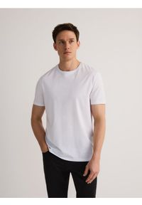 Reserved - T-shirt regular fit z modalem - biały. Kolor: biały. Materiał: bawełna #1