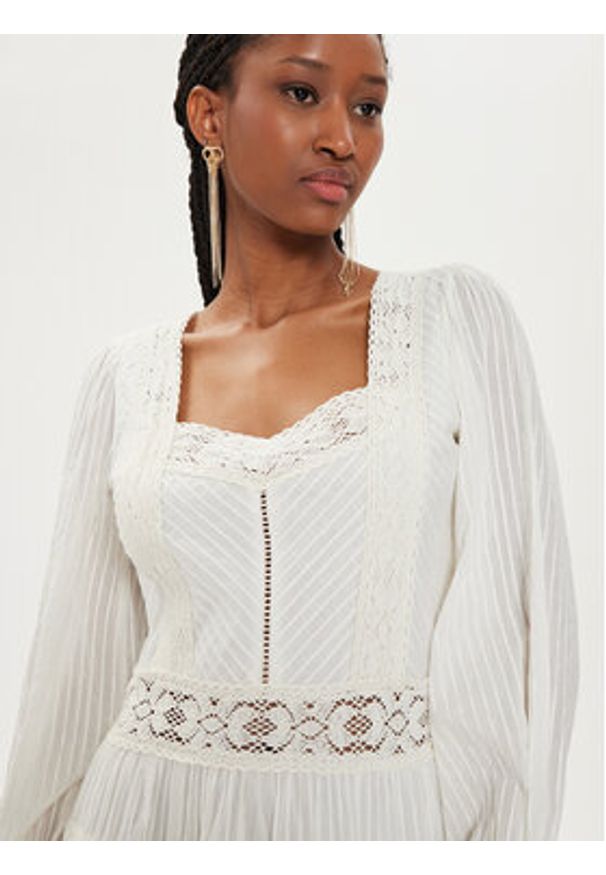 TwinSet - TWINSET Sukienka letnia 241TT2033 Écru Regular Fit. Materiał: bawełna. Sezon: lato