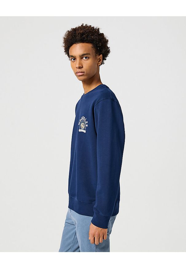 Wrangler - WRANGLER MĘSKA BLUZA CREWNECK SWEATSHIRT NAVY 112357329 W6K0011976