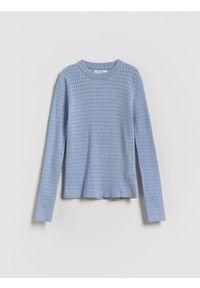 Reserved - Lekki sweter z wiskozą - jasnoniebieski. Kolor: niebieski. Materiał: wiskoza