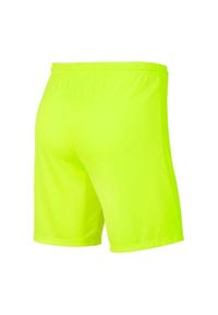 Nike - Dziecięce/niemowlęce Spodenki Z Dzianiny Dry Park III. Kolor: zielony, wielokolorowy, żółty. Materiał: dzianina. Styl: sportowy. Sport: turystyka piesza