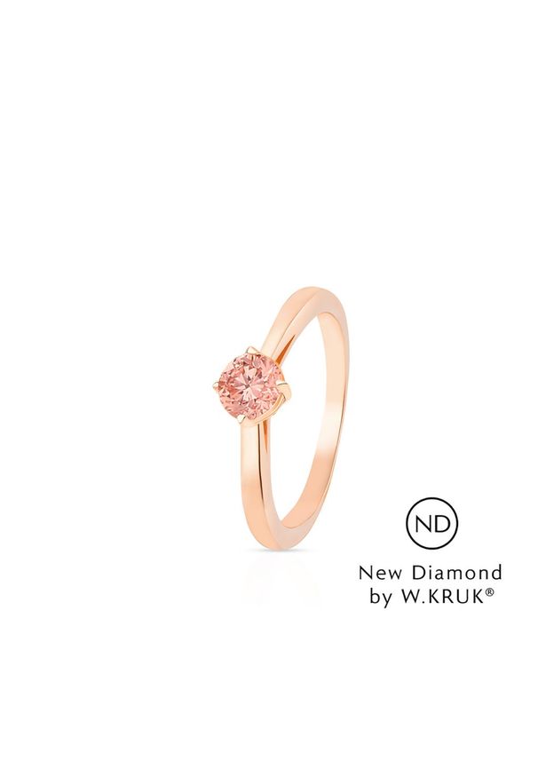 W.KRUK Wspaniały Złoty Pierścionek - złoto 585, New diamond by w.kruk 0,30ct - XWK/PB-07R. Materiał: złote. Kolor: złoty. Wzór: aplikacja, kolorowy. Kamień szlachetny: diament, brylant