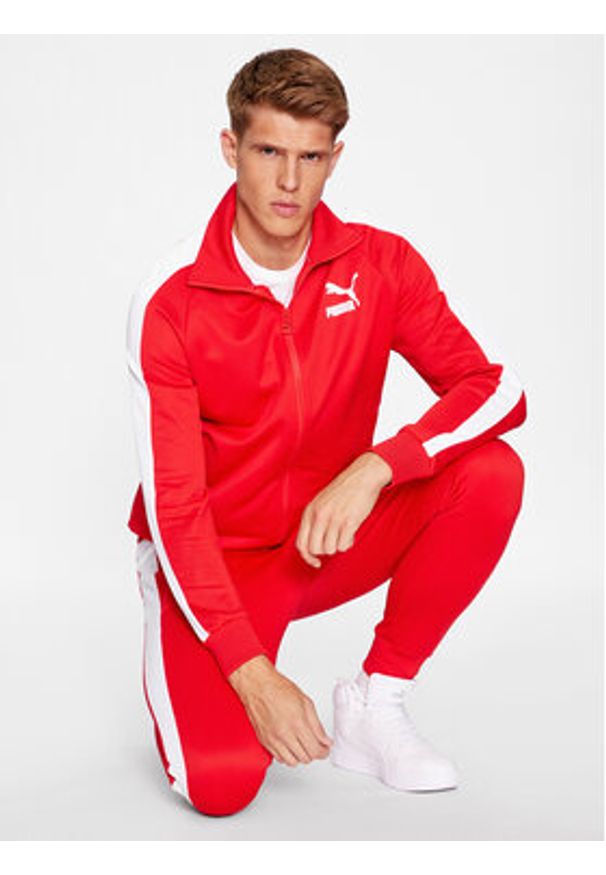 Puma Bluza Iconic T7 530094 Czerwony Regular Fit. Kolor: czerwony. Materiał: bawełna