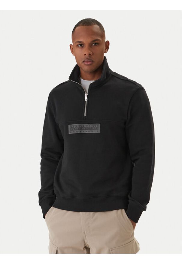 Napapijri Bluza B-Box NP0A4H96 Czarny Relaxed Fit. Kolor: czarny. Materiał: bawełna