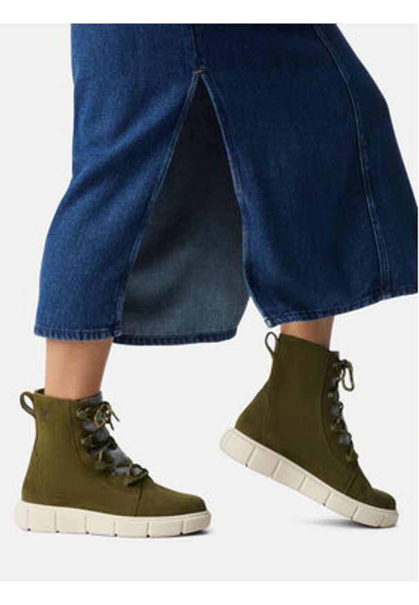 sorel - Sorel Botki Explorer™ III Joan Wp 2077951355 Zielony. Kolor: zielony. Materiał: skóra, zamsz