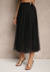 Renee - Czarna Rozkloszowana Spódnica Tiulowa Fenadelia. Okazja: na co dzień. Kolor: czarny. Materiał: tiul. Sezon: wiosna. Styl: sportowy, elegancki, casual #4