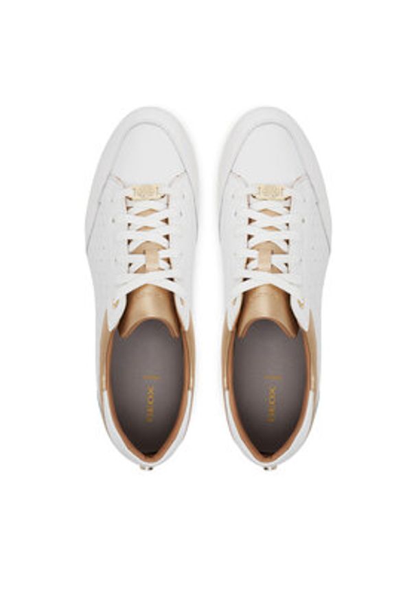 Geox Sneakersy Myria C D5568C 05485 C1000 Biały. Kolor: biały. Materiał: skóra