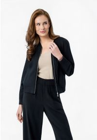 Volcano - Lniana kurtka bomberka JB-TOKEO. Okazja: na co dzień. Typ kołnierza: kołnierzyk stójkowy. Materiał: len. Styl: casual #1