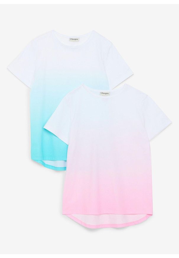 bonprix - T-shirt z bawełny organicznej (2 szt.). Kolor: różowy. Materiał: bawełna. Długość rękawa: krótki rękaw. Długość: krótkie. Sezon: lato