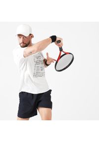 KUIKMA - Koszulka tenisowa męska Artengo TTS Soft. Kolor: biały. Materiał: lyocell, elastan, materiał, bawełna. Sport: tenis