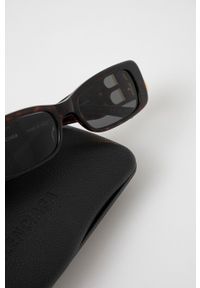 Balenciaga okulary przeciwsłoneczne damskie kolor brązowy. Kształt: prostokątne. Kolor: brązowy #4