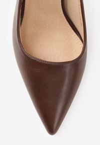 Renee - Brązowe Szpilki VICES Slingback z Wkładką ze Skóry Naturalnej Zoretta. Zapięcie: sprzączka. Kolor: brązowy. Materiał: skóra. Obcas: na szpilce. Styl: elegancki #4