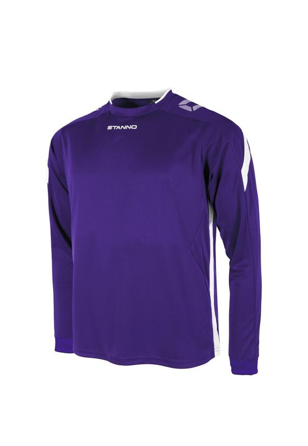 STANNO - Dziecięcy dżersej z długim rękawem Stanno Drive Match. Kolor: wielokolorowy, fioletowy, biały. Materiał: jersey. Długość rękawa: długi rękaw. Długość: długie