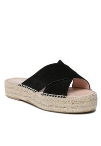 Manebi Espadryle Double Sole X Bands Sandals K 1.0 DX Czarny. Kolor: czarny. Materiał: skóra, zamsz