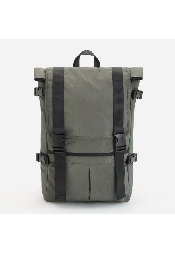 Reserved - Plecak z kieszenią na laptop - Khaki. Kolor: brązowy