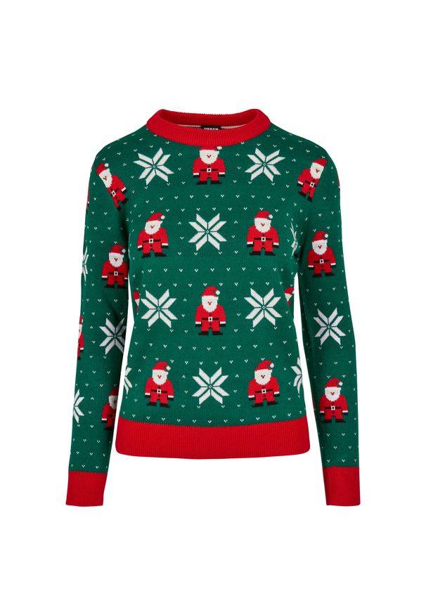 Bluza damska Urban Classics santa christmas (grandes tailles). Kolor: zielony. Sezon: zima