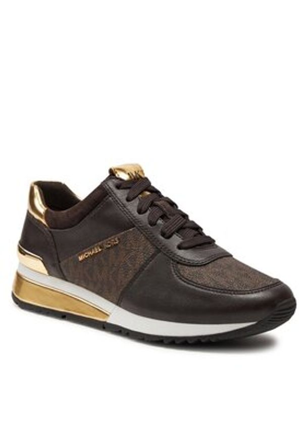 MICHAEL Michael Kors Sneakersy Allie Wrap Trainer 43R6ALFP2B Brązowy. Kolor: brązowy. Materiał: skóra