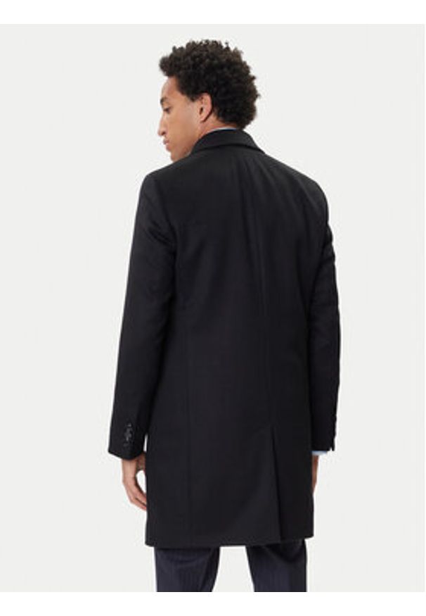 BOSS Płaszcz wełniany Hyde 50549187 Czarny Slim Fit. Kolor: czarny. Materiał: wełna