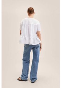 mango - Mango t-shirt bawełniany Swing kolor biały. Kolor: biały. Materiał: bawełna. Długość rękawa: krótki rękaw. Długość: krótkie