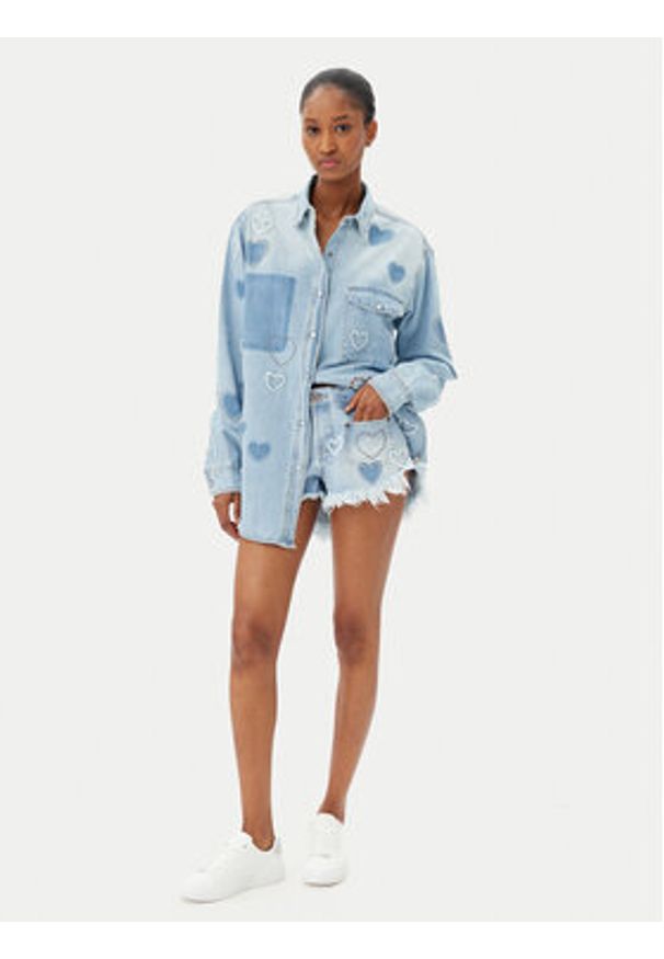 One Teaspoon Koszula jeansowa Everyday Studded 26714 Niebieski Relaxed Fit. Kolor: niebieski. Materiał: bawełna