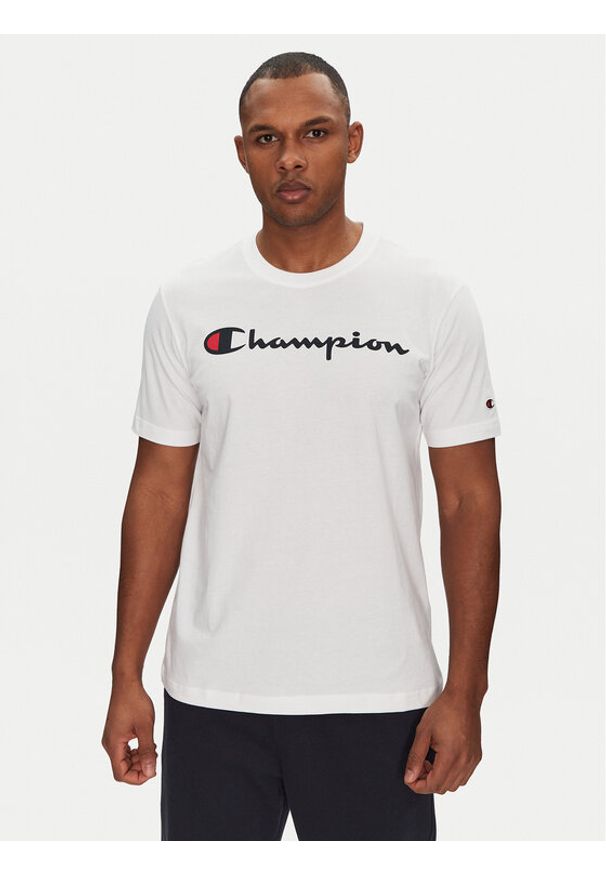 Champion T-Shirt 220256 Biały Regular Fit. Kolor: biały. Materiał: bawełna