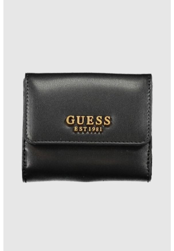 Guess - GUESS Mały czarny portfel Laurel. Kolor: czarny. Wzór: gładki