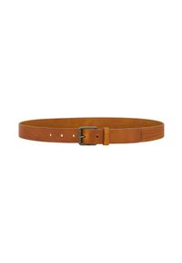 Wrangler - WRANGLER MĘSKI PASEK SKÓRZANY LEATHER BELT COGNAC 112358070 PREMIUM W0N7014672. Materiał: skóra. Wzór: paski. Styl: klasyczny