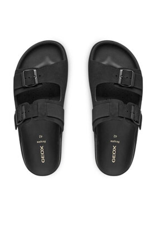 Geox Klapki U Parnaiba U651KA 00022 C9999 Czarny. Kolor: czarny. Materiał: skóra, zamsz