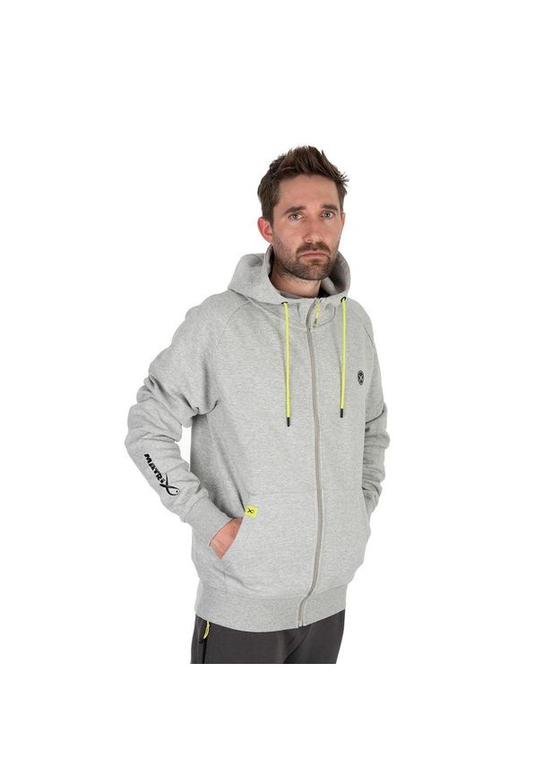 MATRIX - Bluza Męska Wędkarska Matrix Full Zip Hoody Lime. Kolor: szary