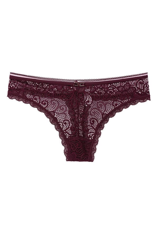 Intica - Tangi koronkowe z misternym wzorem Nahoko. Kolor: czerwony. Materiał: koronka. Wzór: koronka