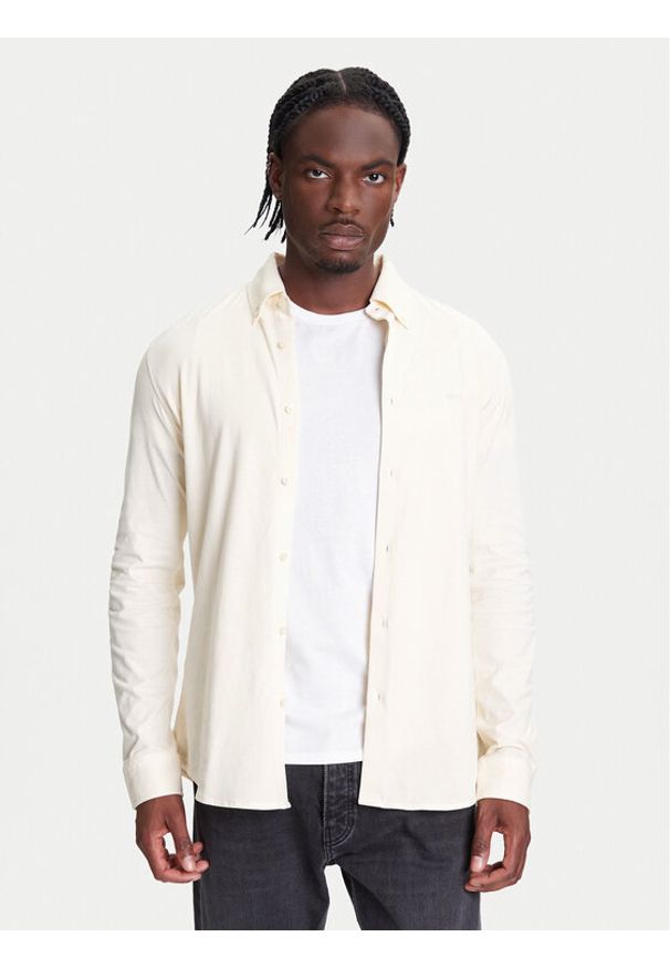 BOSS Koszula Myjersey 50543089 Żółty Slim Fit. Kolor: żółty. Materiał: bawełna