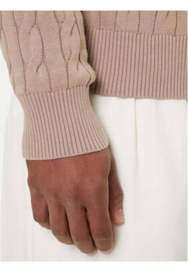 TOMMY HILFIGER - Tommy Hilfiger Sweter MW0MW33132 Beżowy Regular Fit. Kolor: beżowy. Materiał: bawełna