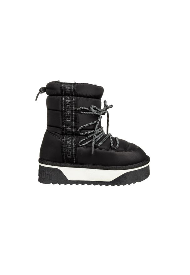 D.Franklin - Śniegowce D Franklin Boots Nordic V2 Bomb Black 206005, Czarny, Materiał - 36. Wysokość cholewki: za kostkę. Zapięcie: pasek. Kolor: czarny. Materiał: tkanina. Szerokość cholewki: normalna. Sezon: zima