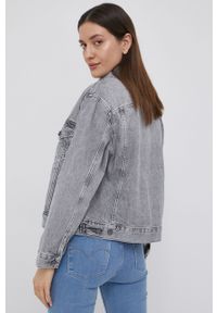 Superdry kurtka jeansowa damska kolor szary przejściowa. Okazja: na co dzień. Kolor: szary. Materiał: jeans. Styl: casual #3