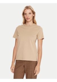 Lacoste T-Shirt TF0355 Beżowy Regular Fit. Kolor: beżowy. Materiał: bawełna #1