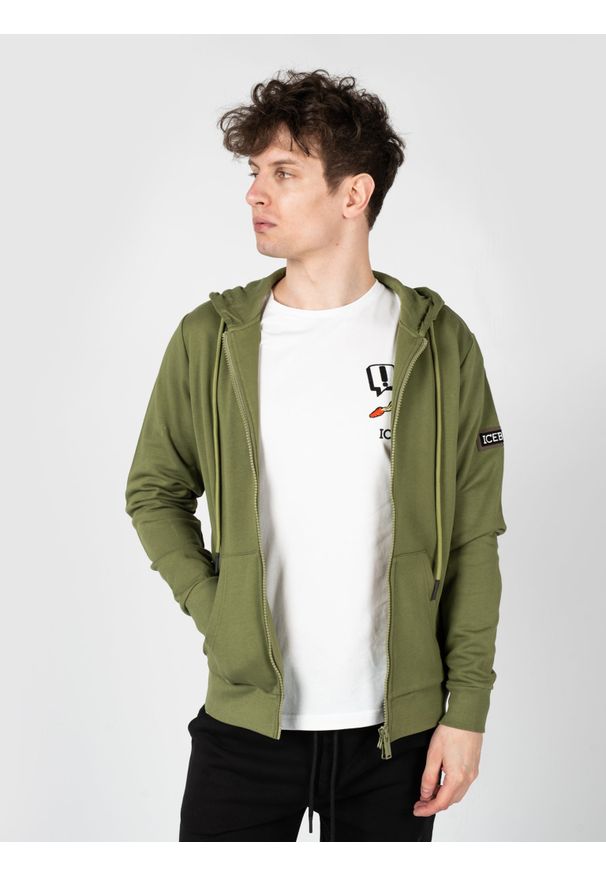 Iceberg Bluza "Hoodie" | E0726300 | Mężczyzna | Khaki. Okazja: na co dzień. Kolor: brązowy. Materiał: bawełna. Wzór: aplikacja. Styl: sportowy, casual