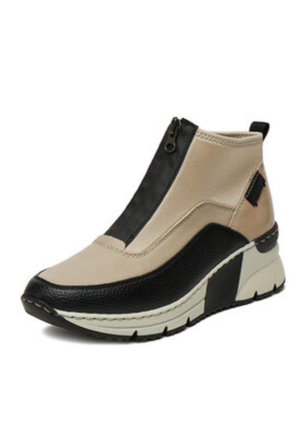 Rieker Sneakersy N6352-60 Beżowy. Kolor: beżowy. Materiał: materiał, syntetyk