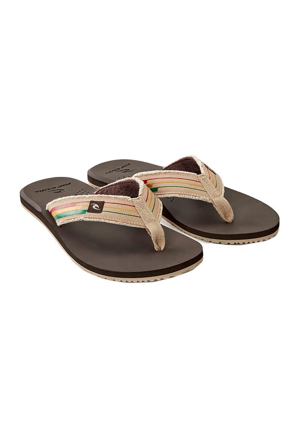 Japonki plażowe męskie Rip Curl Reactor Open Toe 1153. Okazja: na plażę. Nosek buta: otwarty. Kolor: brązowy. Styl: sportowy