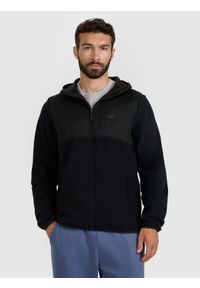 4f - 4F Polar z kapturem regular męski - czarny 3XL. Typ kołnierza: kaptur. Kolor: czarny. Materiał: polar #1