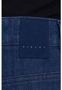 Sisley jeansy damskie high waist. Stan: podwyższony. Kolor: niebieski #2